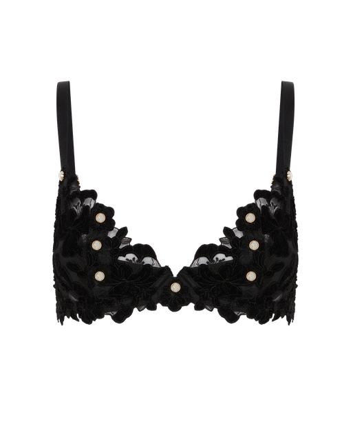 Arietta Plunge Underwired Bra Black | Agent Provocateur