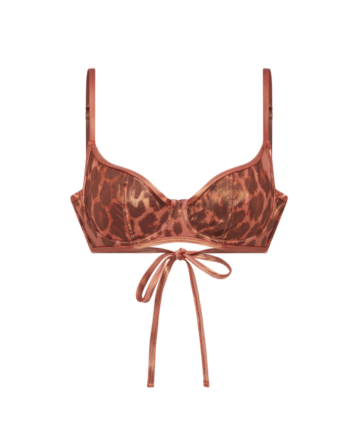 Cayla Underwire Bikini Top Black/Leopard | Agent Provocateur
