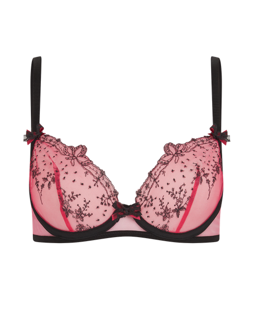 Graice Plunge Underwired Bra Graice Black Pink | Agent Provocateur
