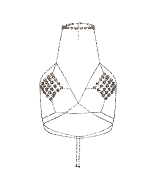 Kensia Chain Bra Gunmetal/Black | Agent Provocateur