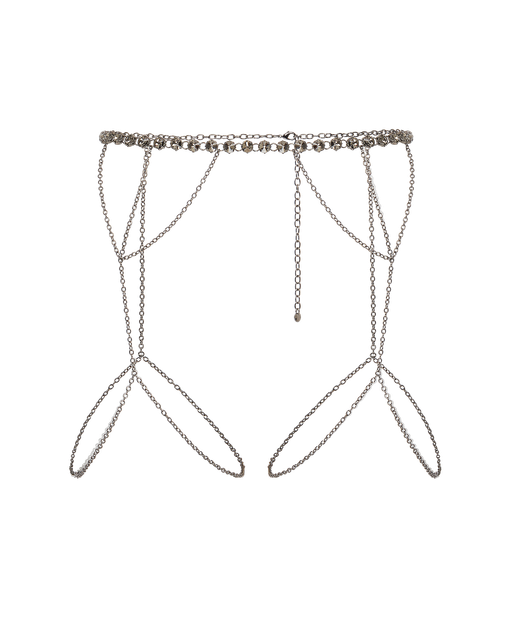 Kensia Chain Suspender Gunmetal/Black | Agent Provocateur