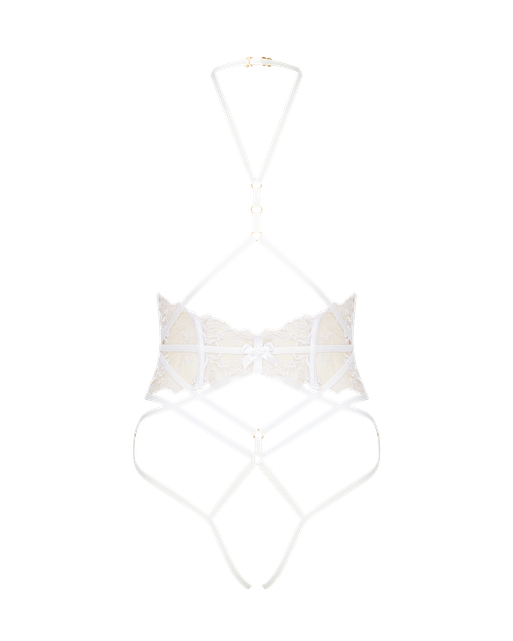 Melanie Playsuit White/Sand | Agent Provocateur
