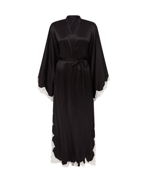 Nelle Long Gown Black/Ivory | Agent Provocateur