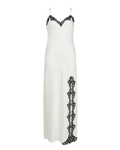 Nelle Long Slip Ivory/Black | Agent Provocateur