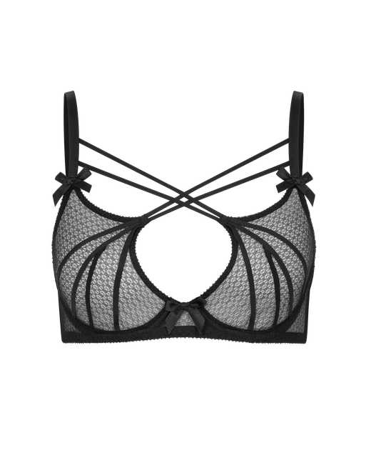 Nicki High Neck Underwired Bra Black | Agent Provocateur