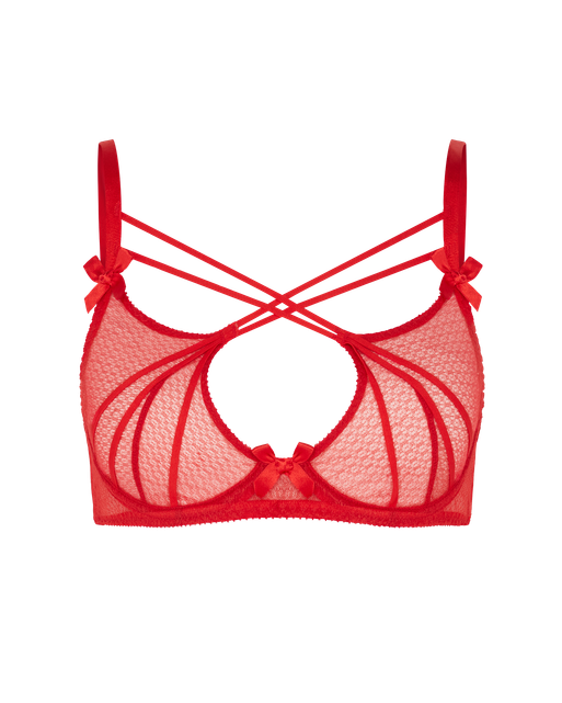 Nicki High Underwired Bra  Red | Agent Provocateur