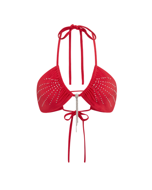 Nisha Bikini Top Red/Crystal | Agent Provocateur