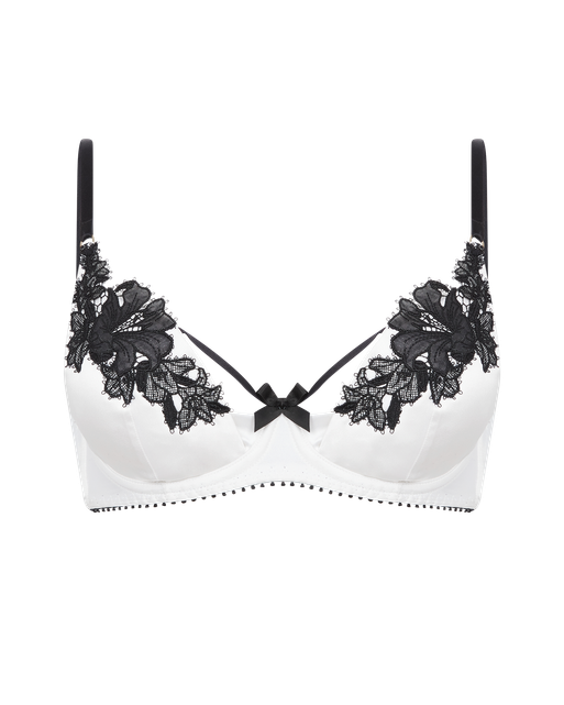 Penelopi Plunge Underwired Bra Ivory/Black | Agent Provocateur