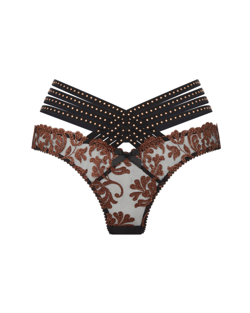 Zarella Thong Bronze/Black | Agent Provocateur