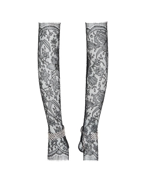 Anora Long Gloves Black/Crystal | Agent Provocateur