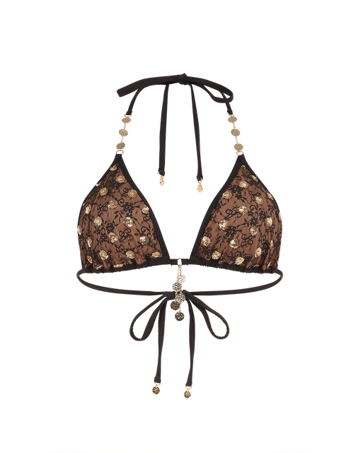 Azaria Bikini Top Brown/Gold | Agent Provocateur