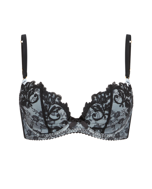 Clarette Plunge Underwired Bra  Blue/Black | Agent Provocateur
