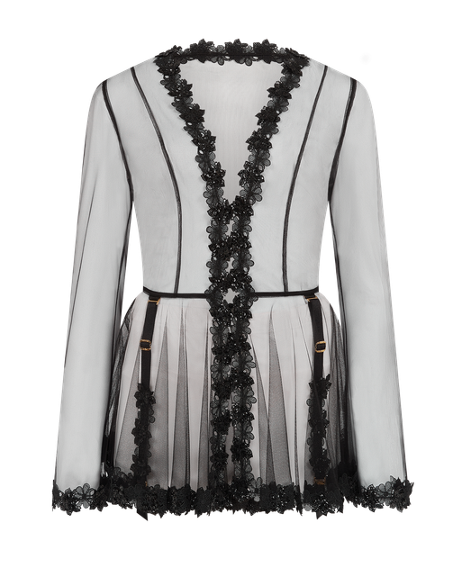 Floss Short Dressing Gown  Black | Agent Provocateur