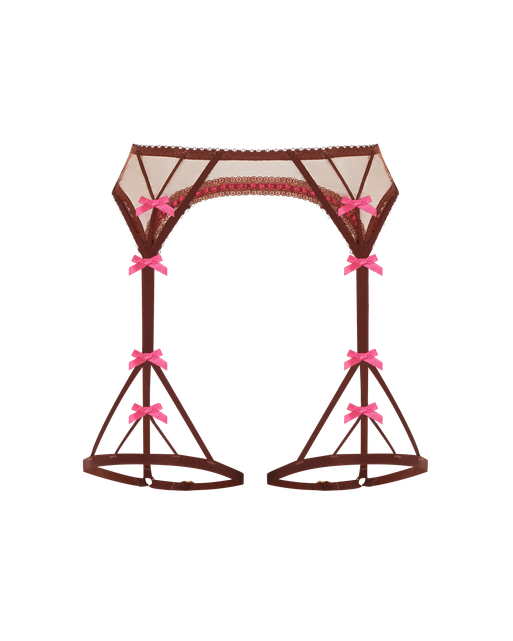 Hetty Suspender Brown/Pink | Agent Provocateur