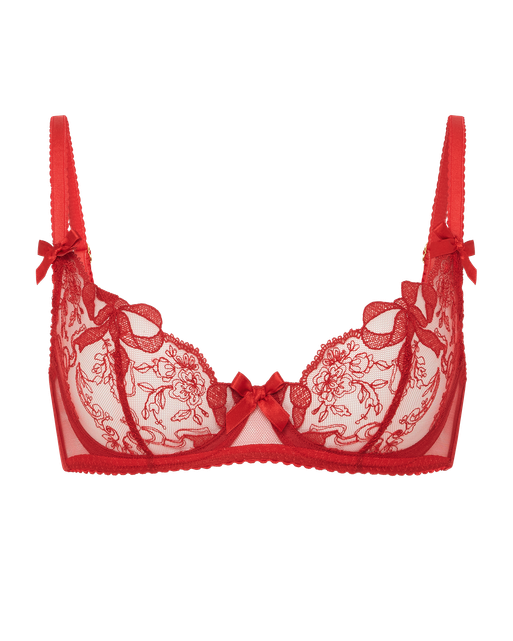 Lisetta Plunge Underwired Bra Red/Sand | Agent Provocateur