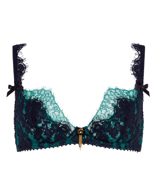 Petrina Plunge Underwired Bra  Green | Agent Provocateur