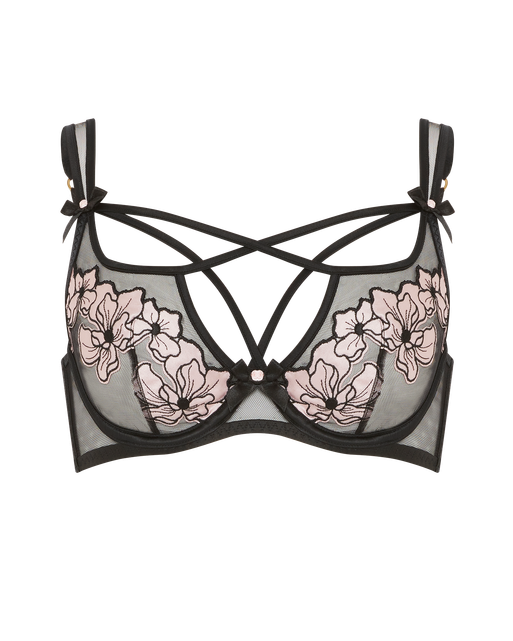 Polina Plunge Underwired Bra Pink/Black | Agent Provocateur