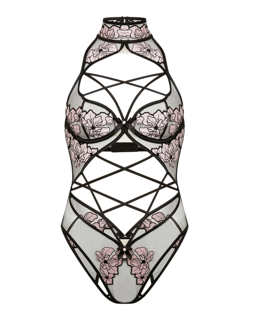 Polina Playsuit Pink/Black | Agent Provocateur