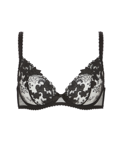Posy Plunge Underwired Bra Black | Agent Provocateur