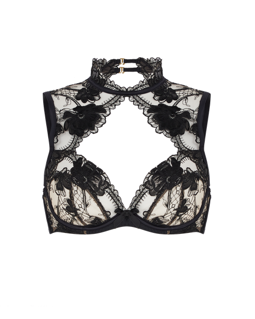 Rexanna High Neck Underwired Bra Black/Nude | Agent Provocateur