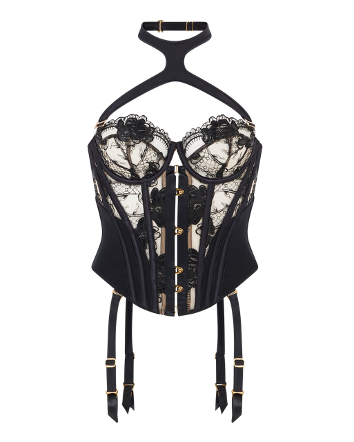Rexanna Balconette Corset Black/Nude | Agent Provocateur