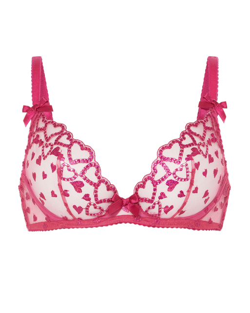 Rozann Plunge Underwired Bra Fuchsia | Agent Provocateur