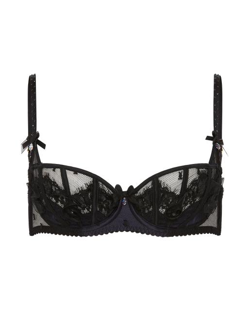 Veretie Balconette Underwired Bra  Black/Navy | Agent Provocateur