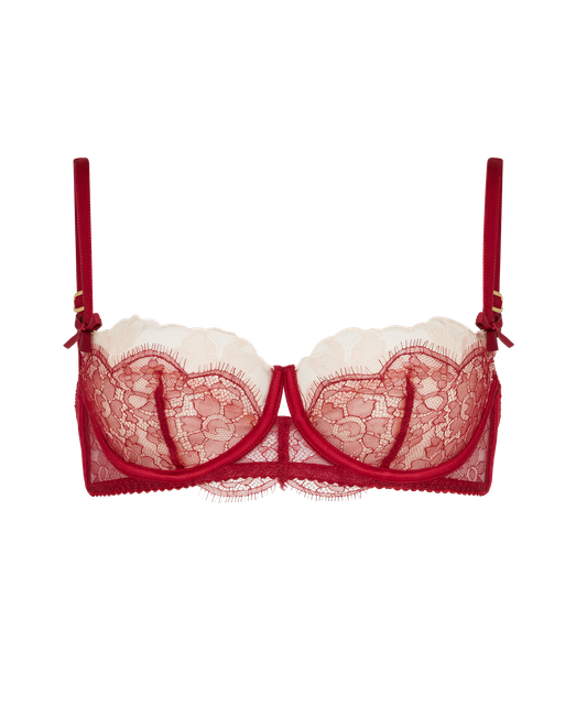 Vitoria Balconette Underwired Bra Burgundy/Blush | Agent Provocateur