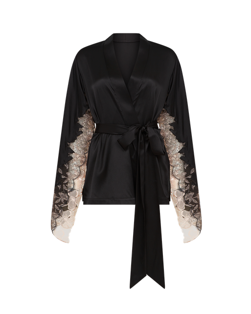 Vitoria Pyjama Top Black/Blush | Agent Provocateur