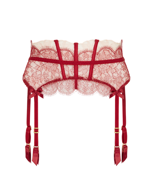 Vitoria Suspender Burgundy/Blush | Agent Provocateur