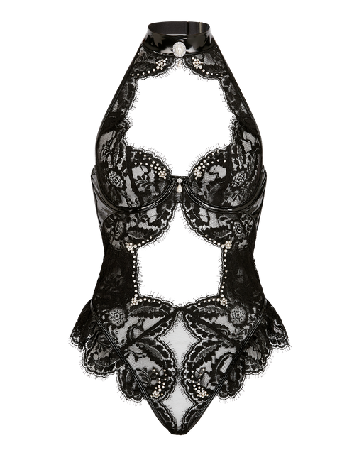 Vivienna Playsuit Black/Pearl | Agent Provocateur