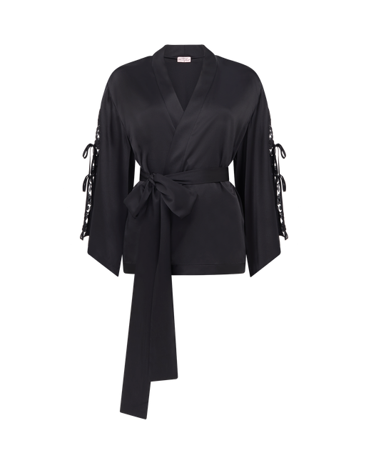 Babsie Short Kimono Black | Agent Provocateur