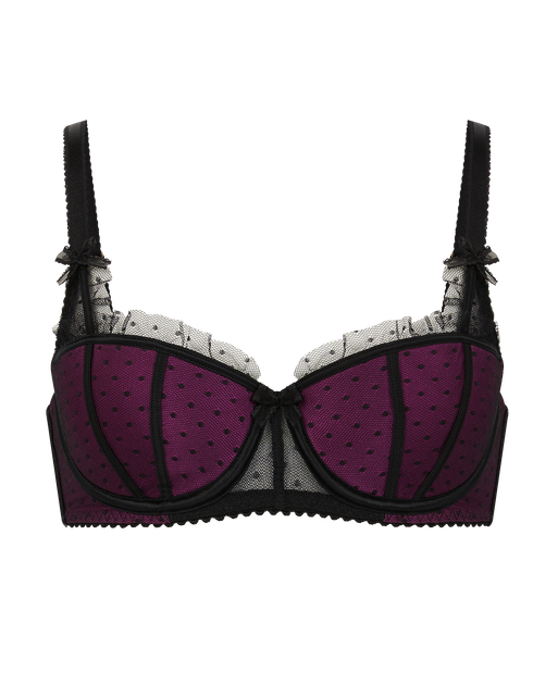 Berdie Plunge Underwired Bra Black/Magenta | Agent Provocateur