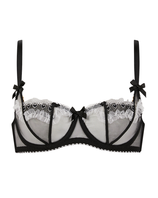 Claramae Balconette Underwired Bra Black/Cream | Agent Provocateur