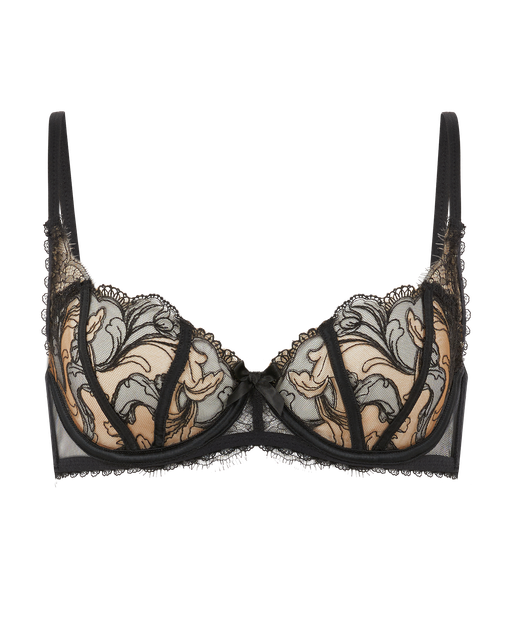 Cyndi Plunge Underwired Bra Black/Sand | Agent Provocateur