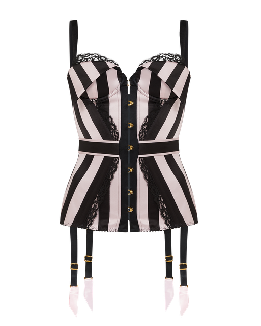 Jemina Corset Top Pink/Black Stripe | Agent Provocateur