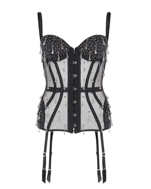 Lunessa Corset Black/Clear | Agent Provocateur