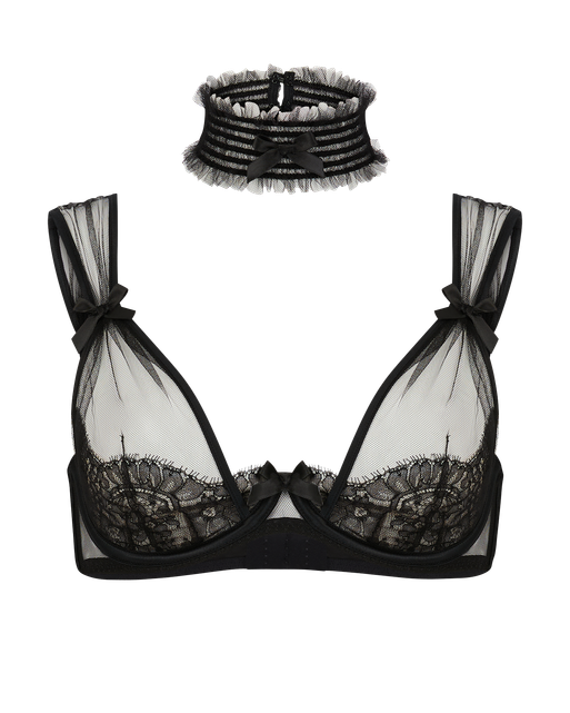 Mindie High Neck Underwired Bra Black | Agent Provocateur