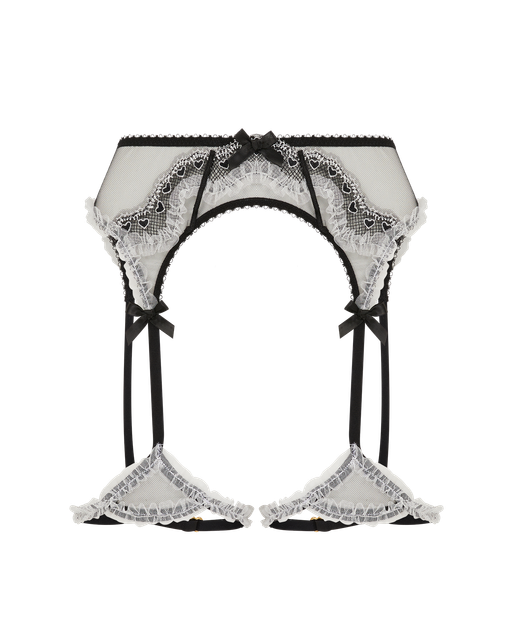 Claramae Suspender Black/Cream | Agent Provocateur