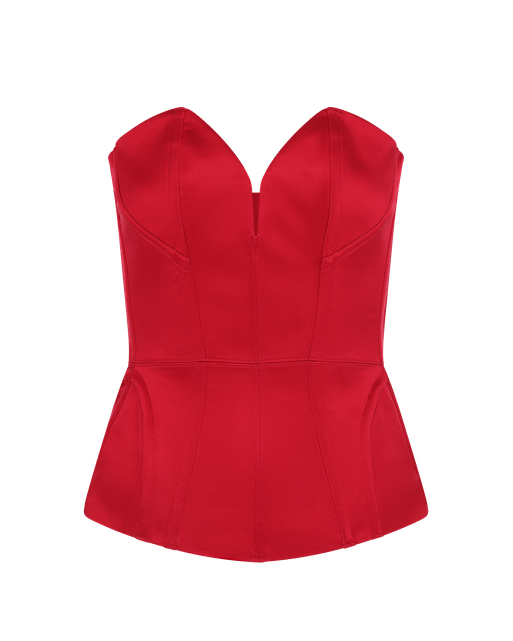 Gena Satin Corset Top Red | Agent Provocateur