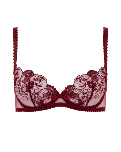 Jayce Plunge Underwired Bra Burgundy | Agent Provocateur