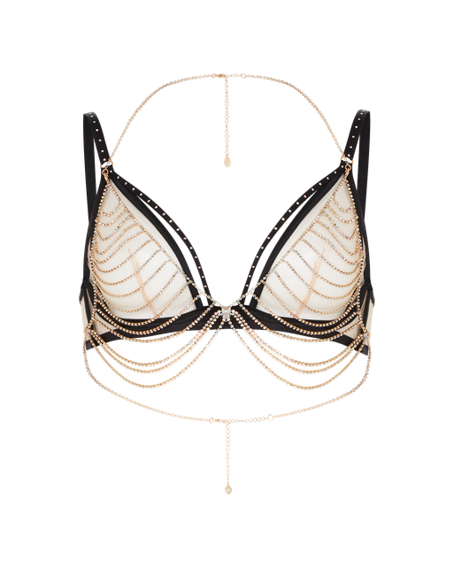 Jasmira Plunge Underwired Bra  Black | Agent Provocateur