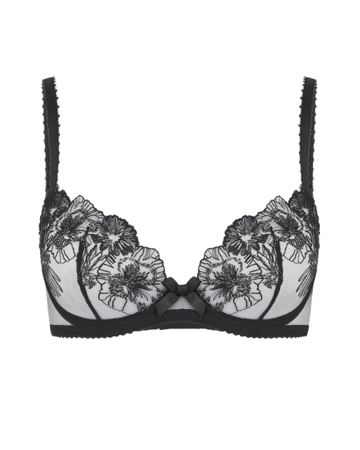 Astria Plunge Underwired Bra Metallic Black | Agent Provocateur