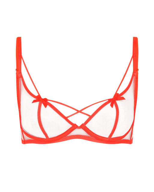 Zella High Neck Underwired Bra  Neon Orange/Sand | Agent Provocateur