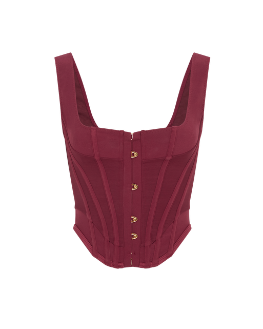 Zena Corset Top Burgundy | Agent Provocateur