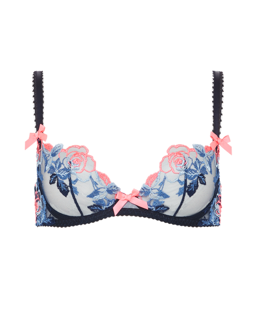 Callypso Plunge Underwired Bra  Blue/Multi | Agent Provocateur