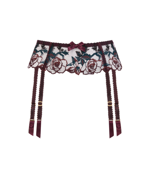 Callypso Suspender Plum/Green | Agent Provocateur