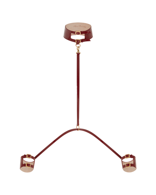 Mary Jane Choker And Cuffs Set Burgundy | Agent Provocateur