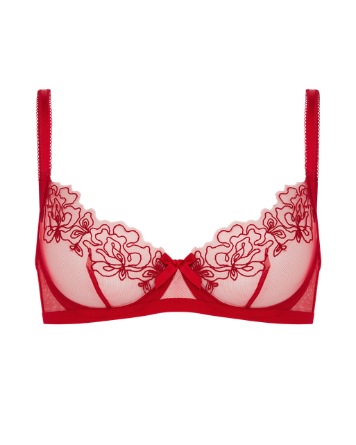 Juni Demi Cup Underwired Bra Red | Agent Provocateur