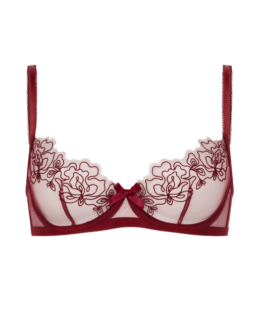 Juni Demi Cup Underwired Bra Burgundy | Agent Provocateur